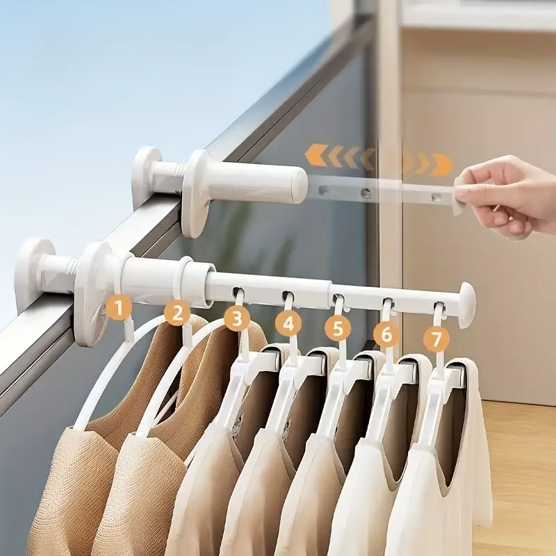 Perchas plegables portátiles engrosadas, tendedero extensible para ropa de viaje, fácil instalación y transporte, ahorro de espacio