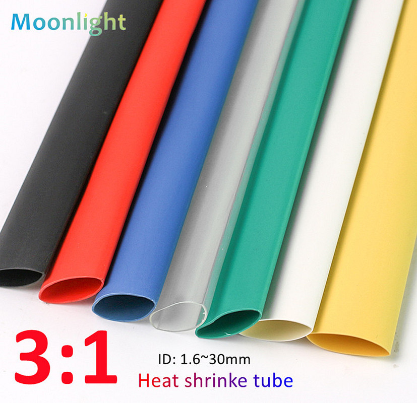 Tube thermorétractable à double paroi 3:1, rapport de colle épaisse, Kit de fil d'enveloppe doublé d'adhésif 1.6/2.4/3.2/4.8/6.4/7.9/9.5/12.7mm