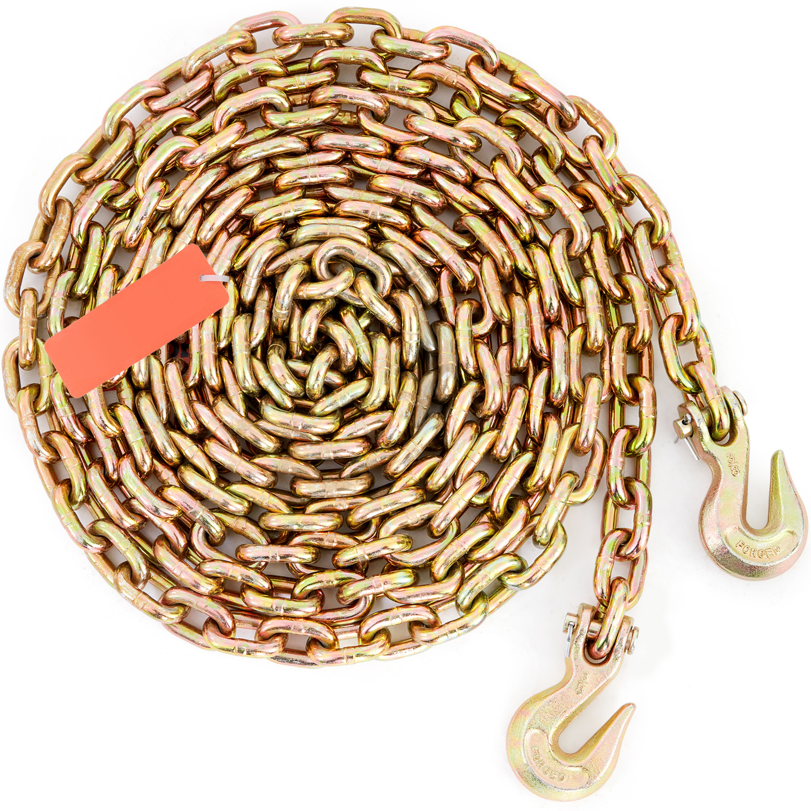 SucceBuy 1/2 stks Bindmiddel Keten Trailer Tow Verzinkt Truck met Veiligheid Grijphaken voor Logging Bindmiddel Tie Down Transport Flatbed