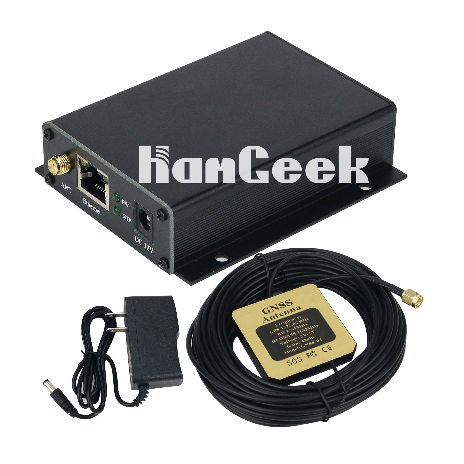 Hamgeek FC-NTP-MINI NTP Server เดสก์ท็อปเครือข่าย Time Server w/One พอร์ต Ethernet สําหรับ GPS Beidou GLONASS QZSS