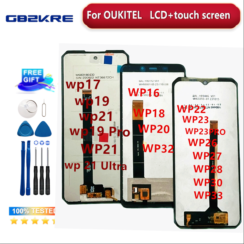Сенсорный ЖК-дисплей для Oukitel WP16 WP17 WP18 WP19 WP20 WP32 WP21 WP22 WP23 WP26 WP27 WP28 WP30 Pro WP33 WP36 G1, запчасти для ЖК-экранов