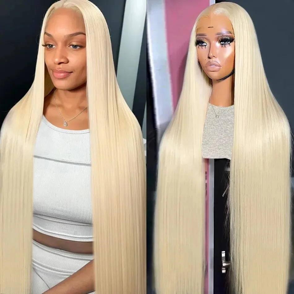 Peruka z prostych włosów naturalnych brazylijskich, blond 613, 30 cali, peruki typu lace frontal 13x4 13x6, gęstość 180 200.