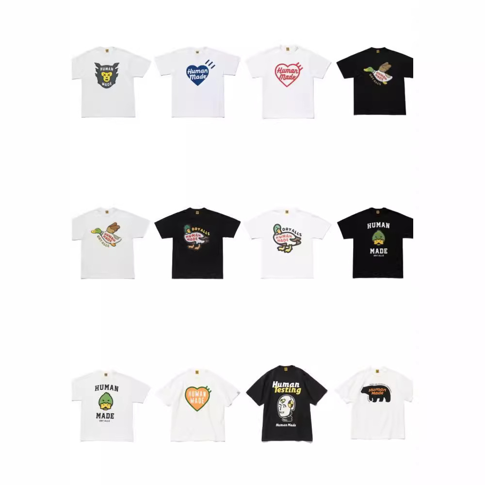 Camiseta Unissex de Verão 2026 Nova HUMAN MADE com Estampa Mecânica de Amor, Tendência Japonesa, Gola Redonda, Manga Curta para Casais