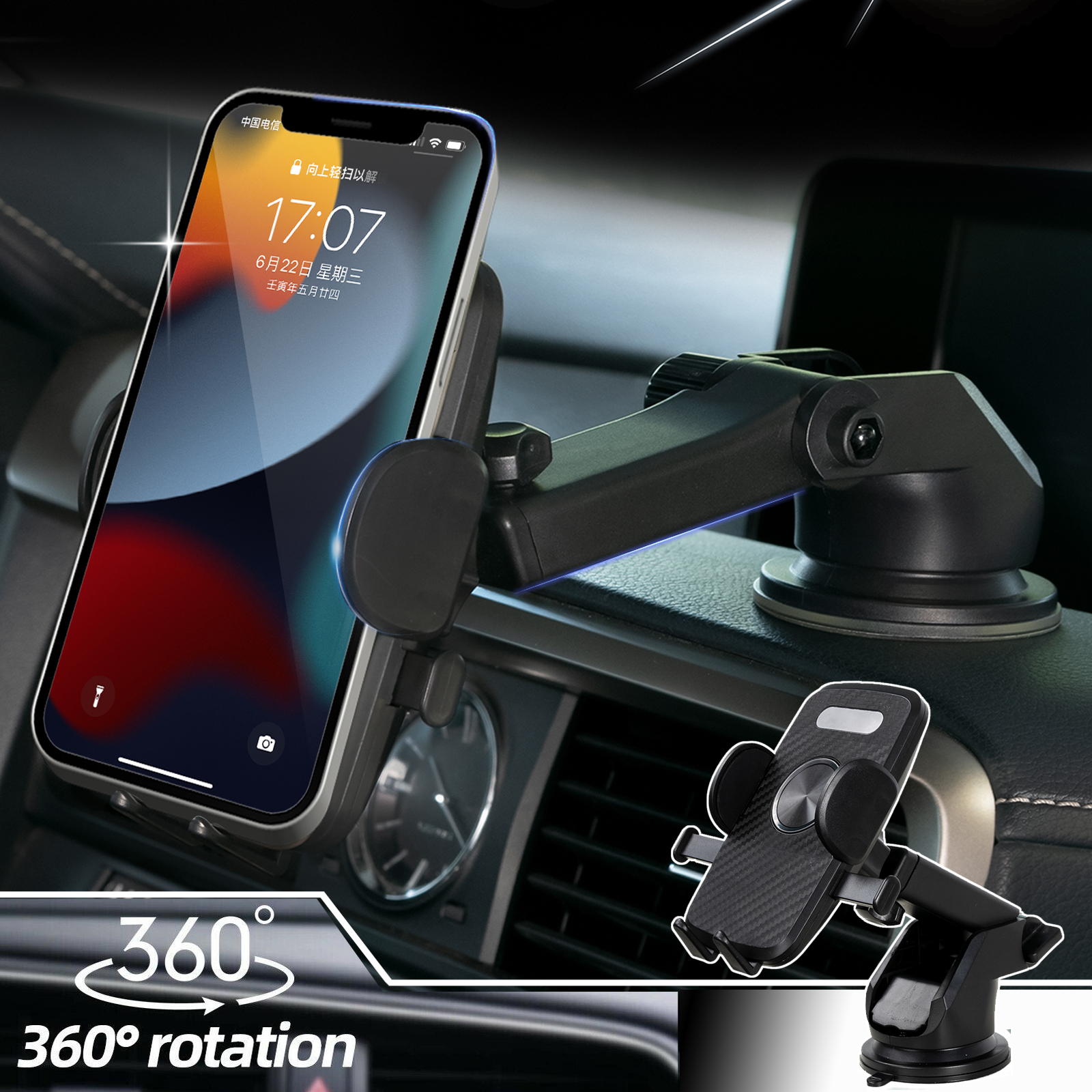 Xukey @ Auto-Lock Auto Houder Telefoonhouders Clip Mount Mobiele Cel Stand Dashboard Wieg Voor Iphone 13 12 Xiaomi Samsung Zwaartekracht
