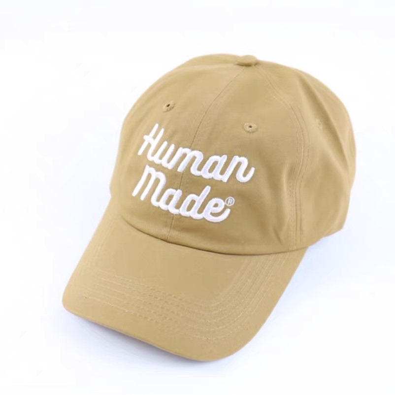 Boné de Beisebol Bordado Inspirado em Human Made, Chapéu Vintage com Aba Curvada para Unissex
