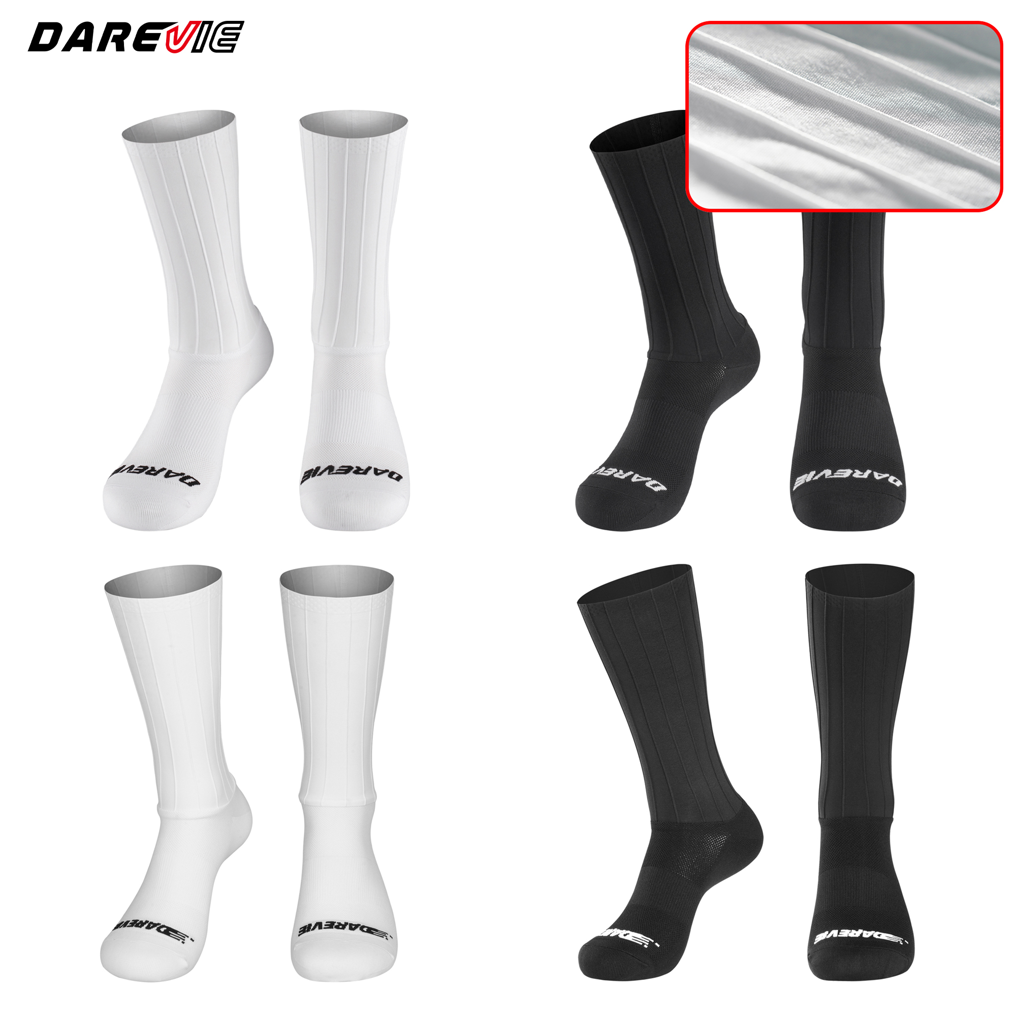Darevie aero ciclismo homem meias pro aerodinâmica meias elásticas antiderrapantes meias de ciclismo esportes ao ar livre acessórios da bicicleta