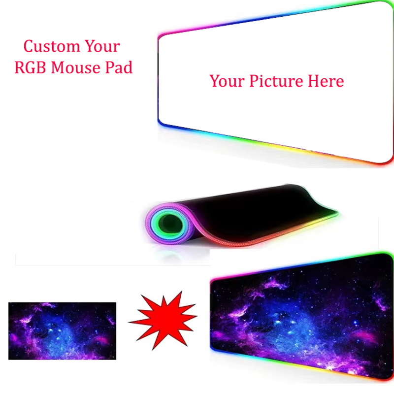 Tapis de souris de jeu RGB personnalisé XXL, 12 Modes LED, grand clavier d'ordinateur en caoutchouc antidérapant, pour ordinateurs PC portables et de bureau