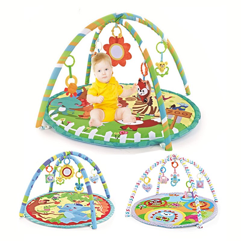 Baby's Activity Gym Play Mat, Tummy Time Fitness Frame, Rack de Atividade com 5 Brinquedos Destacáveis, Recém-nascidos Desenvolvimento de Habilidades Sensoriais, Tapete Infantil