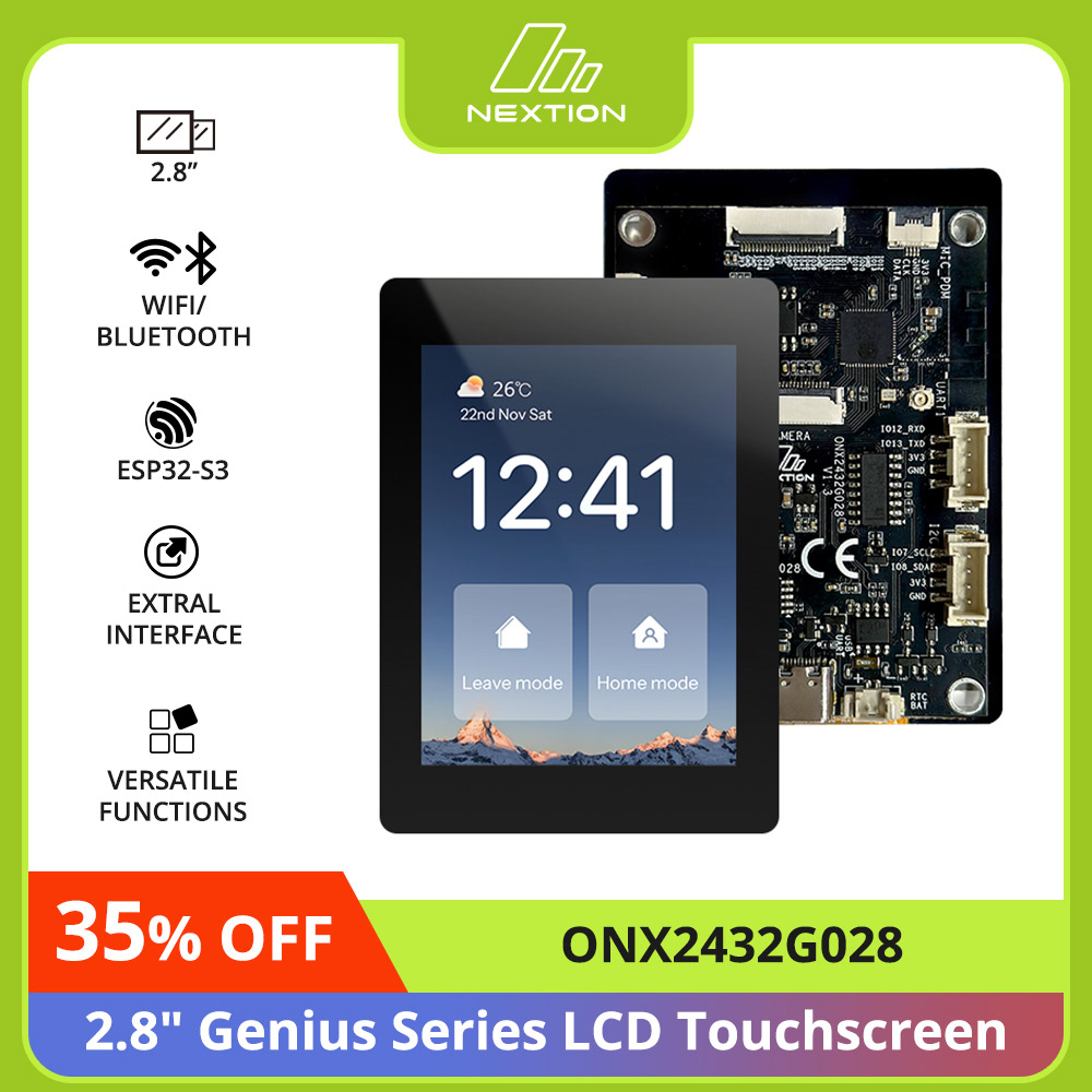 NEXTION ONX2432G028 2.8″Genius Series ESP32-S3 Płytka Rozwojowa z Ekranem Dotykowym LCD, Ekran Dotykowy CTP, Wi-Fi 2.4 GHz, Bluetooth 5 (LE)