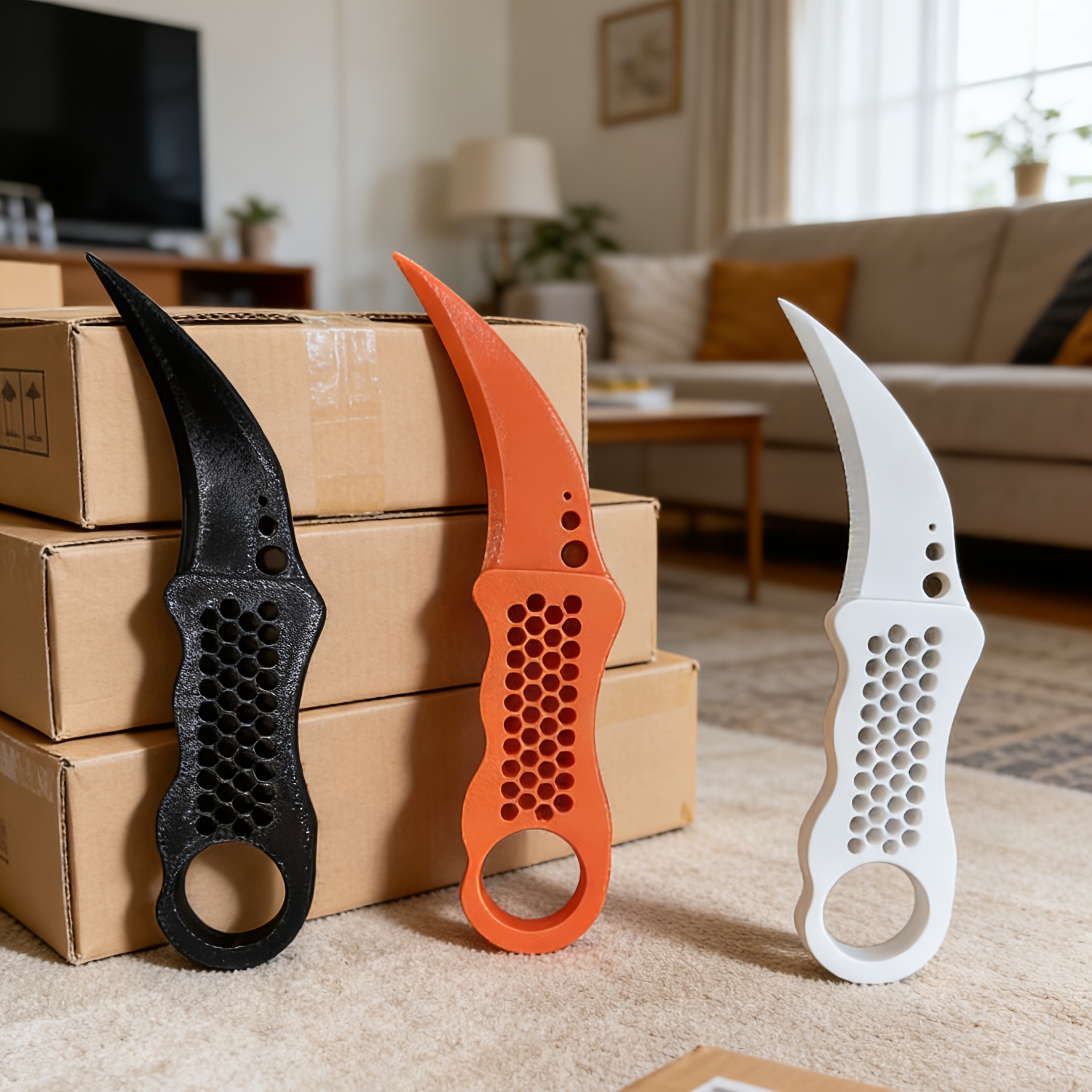 3D-geprinte unboxing-tool, antislip milieuvriendelijk handvat, veilige draagbare pakketopener voor dagelijks gebruik op kantoor en thuis