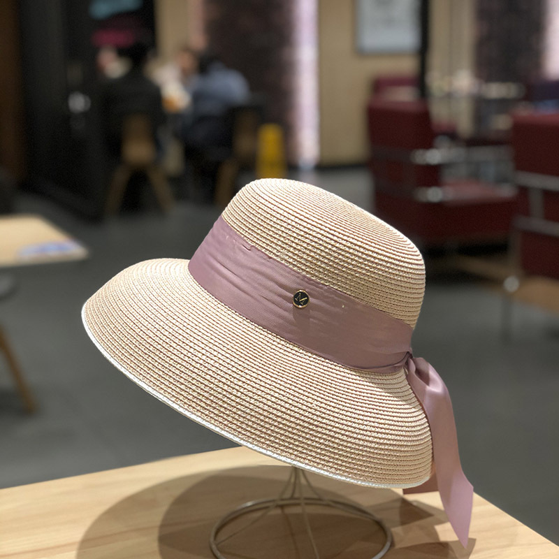 Vakantie strohoed met brede rand voor dames, Britse Fedora zonnehoed, zomerstrandhoed met UV-bescherming