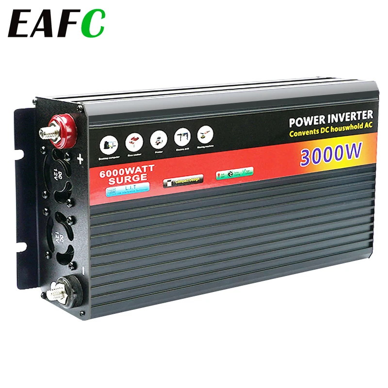 12 V/24 V DC Naar AC 220 V Omvormer Auto Omvormer Voltage Converter 2000 W/3000 W met USB Autolader voor Auto Thuis