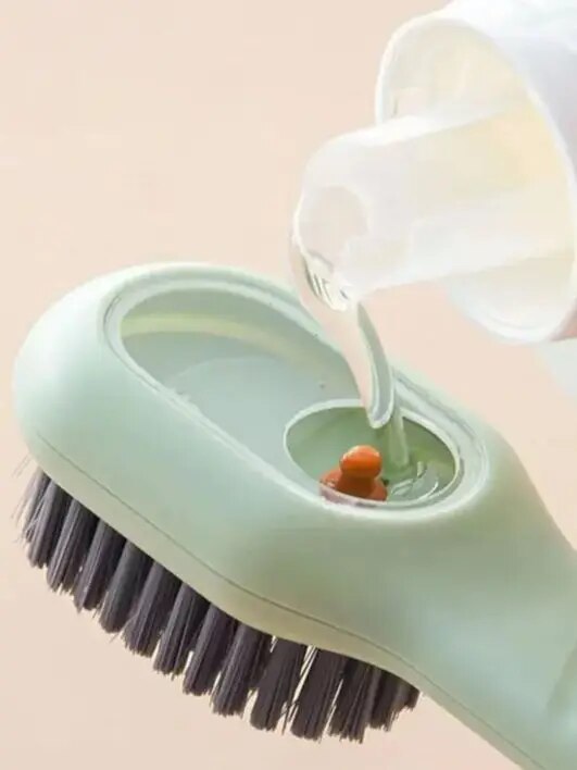 Multi Functional Liquid Added Shoe Brush Household Press Out Liquid For Washing Shoes Shoe Brush Tool Press Type Soft Fur Clo