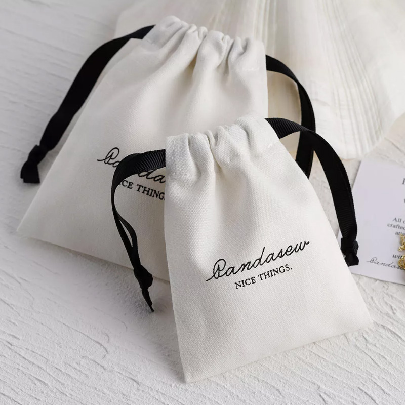 Tas Hadiah Katun Kualitas Lebih Tinggi 5X7Cm (2 "X 2.75") 7X9Cm 11X14Cm 15X20Cm (6x8in) Kantong Serut Makeup