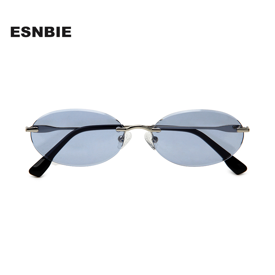 Lunettes de soleil Y2K de marque, design années 90, sans monture, pour femmes, style décontracté, nouvelles lunettes ovales sans cadre pour hommes