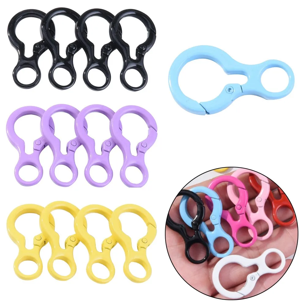5Pcs/Lot Candy Color Gourd Shape Carabiners Spring Keychain Hooks DIY Strap Buckles Dog Buckle Connector Carabiners Accessories