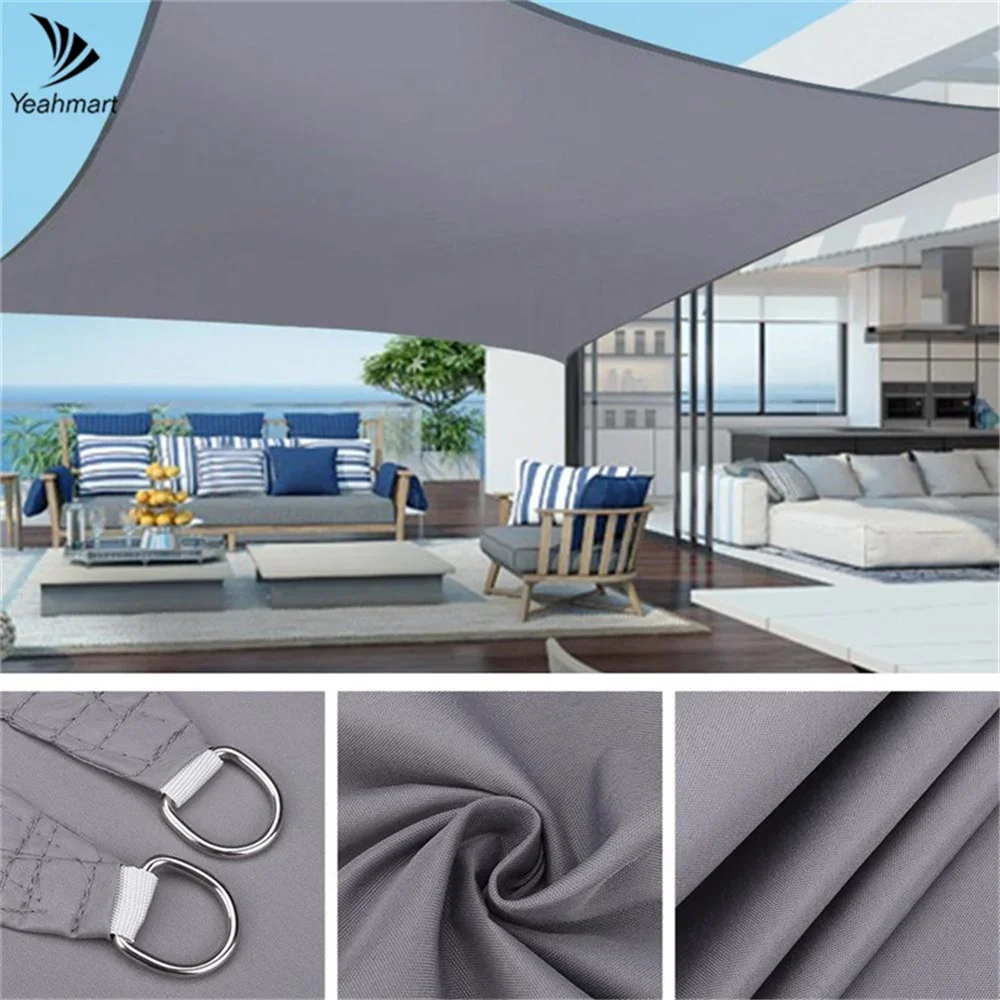 160GSM wodoodporna markiza osłona przeciwsłoneczna żagiel przeciwsłoneczny do ogrodu na świeżym powietrzu plaża Camping Patio basen parasol przeciwsłoneczny namiot osłona przeciwsłoneczna