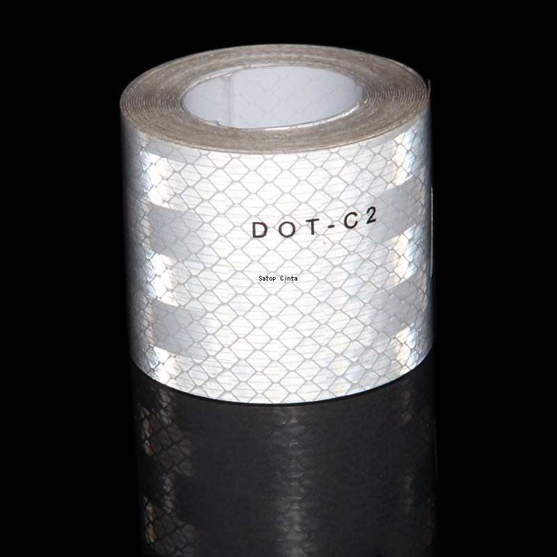5 cm * 10 m Bianco DOT-C2 Nastro riflettente Adesivo Adesivi per visibilità di sicurezza La sua vis Riflettori impermeabili Strisce per camion per veicolo