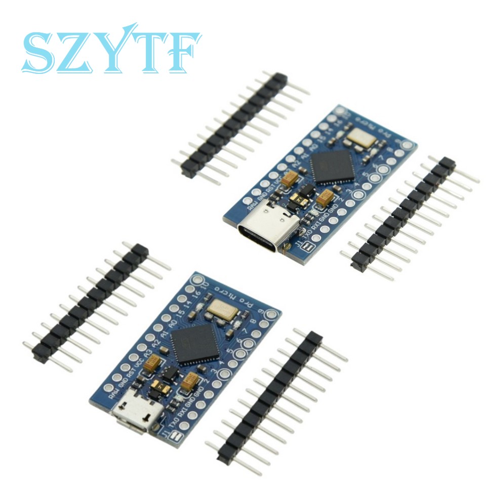 Pro Micro ATmega32U4 5 V 16 MHz ersetzt ATmega328 für Pro Mini mit 2-reihiger Pin-Header für Leonardo Mini-USB-Schnittstelle