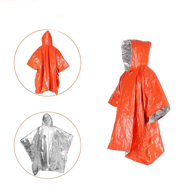 Capa de chuva de primeiros socorros ao ar livre sobrevivência acampamento de emergência na hipotermia selvagem preservação de calor e calor