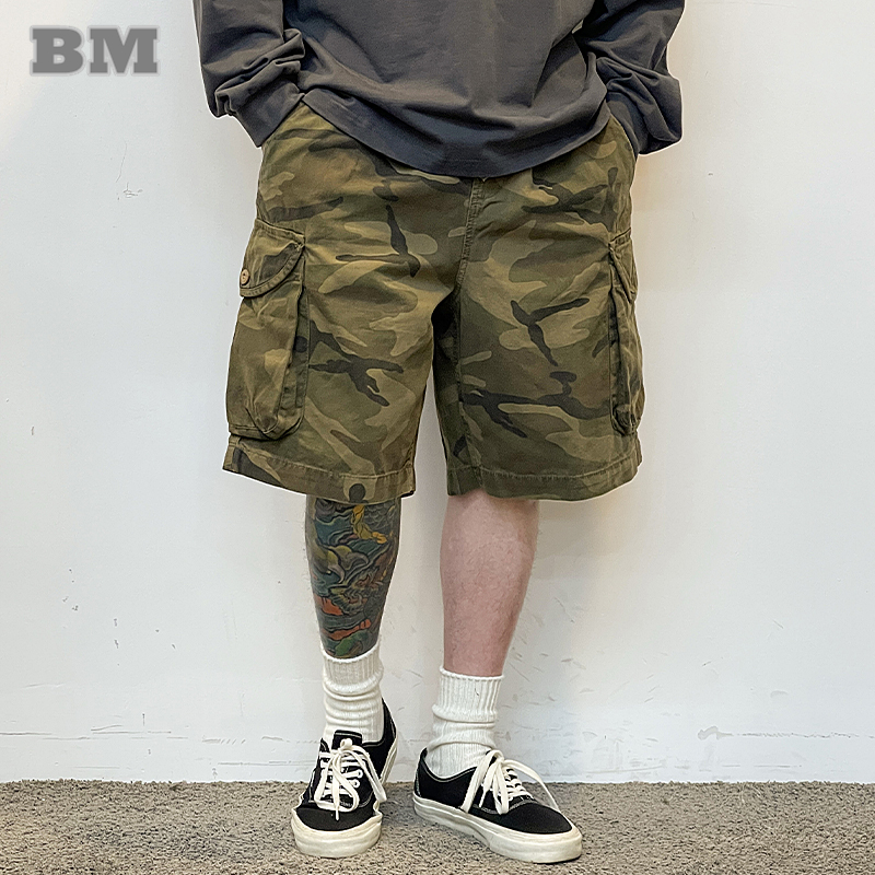 Japanse Streetwear Hoge Kwaliteit Losse Camo Tactische Korte Broek Mannen Kleding Zomer Buiten Harajuku Casual Baggy Cargo Broek Man
