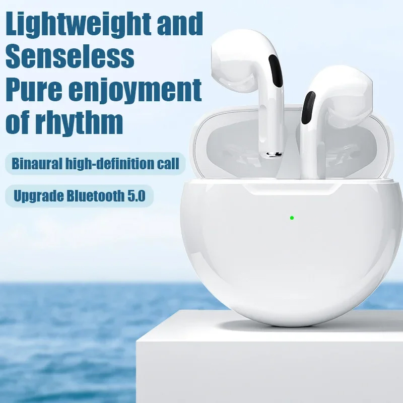 Air pro 6 tws fone fones de ouvido bluetooth sem fio com microfone controle toque sem fio bluetooth fone pro 6