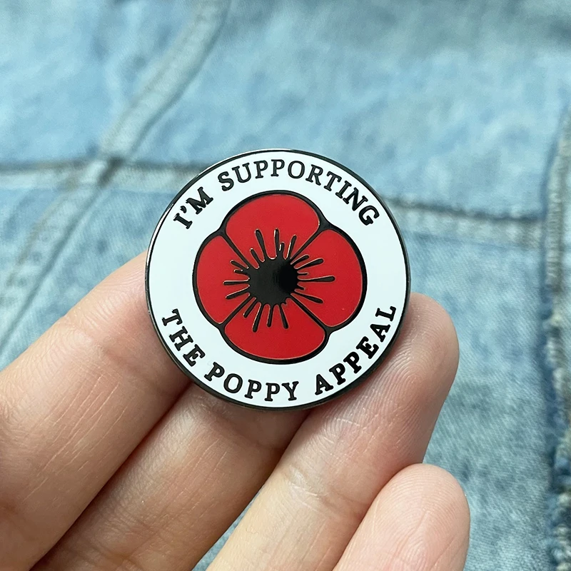 Estou Apoiando O Pin De Esmalte De Poppy Appeal, Crachá, Para Que Não Esquecemos, Lembramos O MEU Dia, Presente Da Jóia