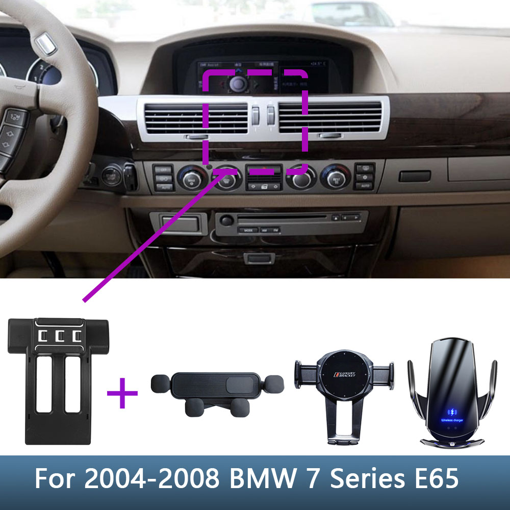 Voor Bmw 7 Series 730i 740i 750i 760i E65 2004-2008 Auto Telefoonhouder Speciale Vaste Beugel Basis Draadloos Opladen Accessoires
