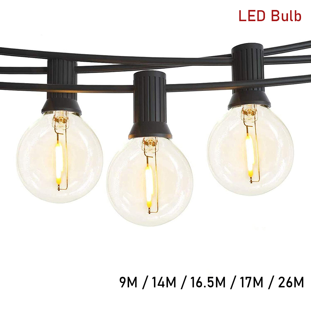 Festoon LED Globe String Light Fairy LED G40 Outdoor na przyjęcie bożonarodzeniowe Ogród Dekoracyjna girlanda Lampa uliczna Patio Podwórko