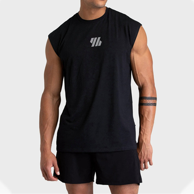 2025 Summer new Gym Vest Men broad shoulder Sleeveless Sports Tank Top quick-dry mesh Fitness T-shirt Running Tank Top men tops