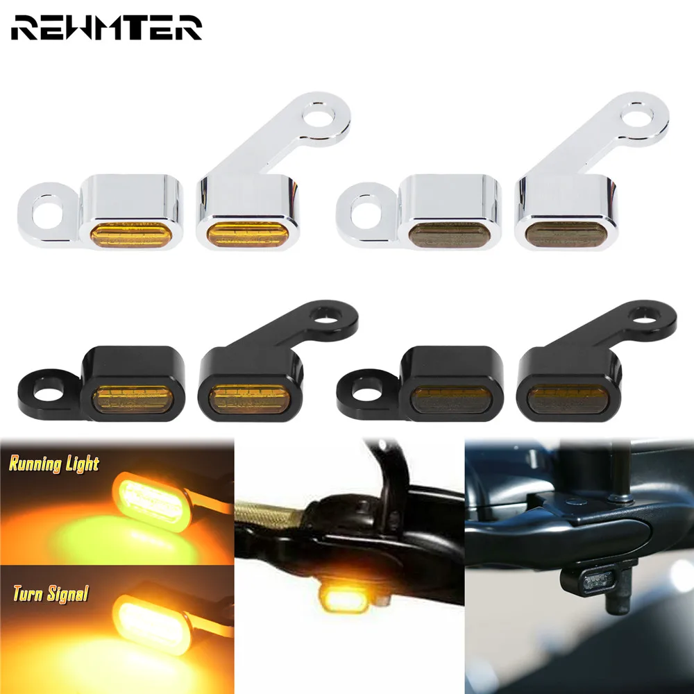 Mini indicadores de seta para motocicleta, led âmbar e mark, lâmpada de corrida para harley sportster 04-20 xl 72 48 883 1200 ferro