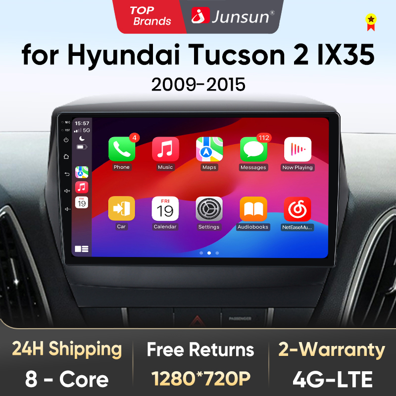Junsun V1pro AI Voice 2 din Android Radio samochodowe dla Hyundai ix35 1 2 Tucson 2 LM 2009-2015 Carplay samochodowe Multimedia 2din autoradio