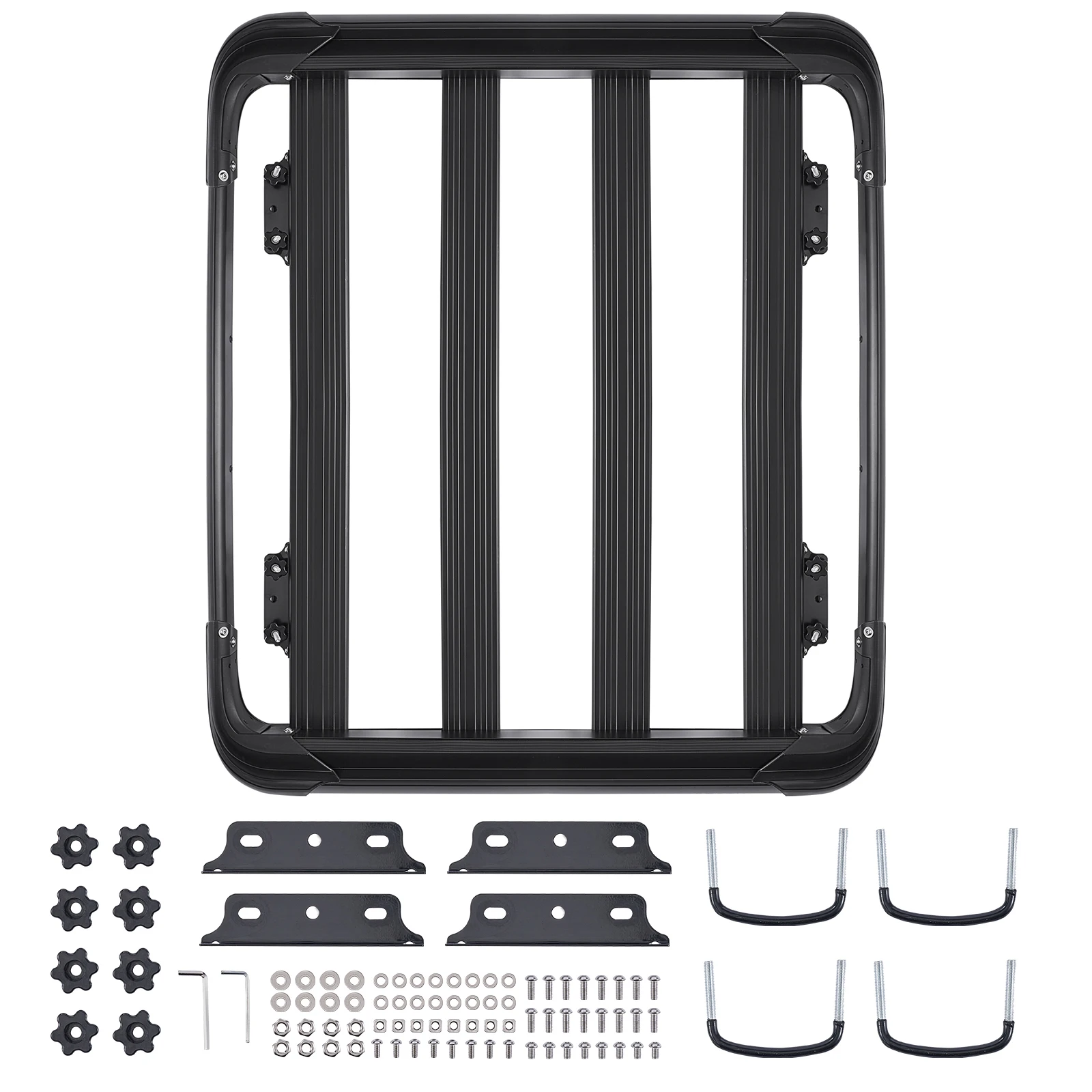 SucceBuy Roof Rack Cargo Carrier 48x40x5.6“ Universal Rooftop Cargo Basket Car Top Luggage Holder Anti-Rust Alloy Steel for Car