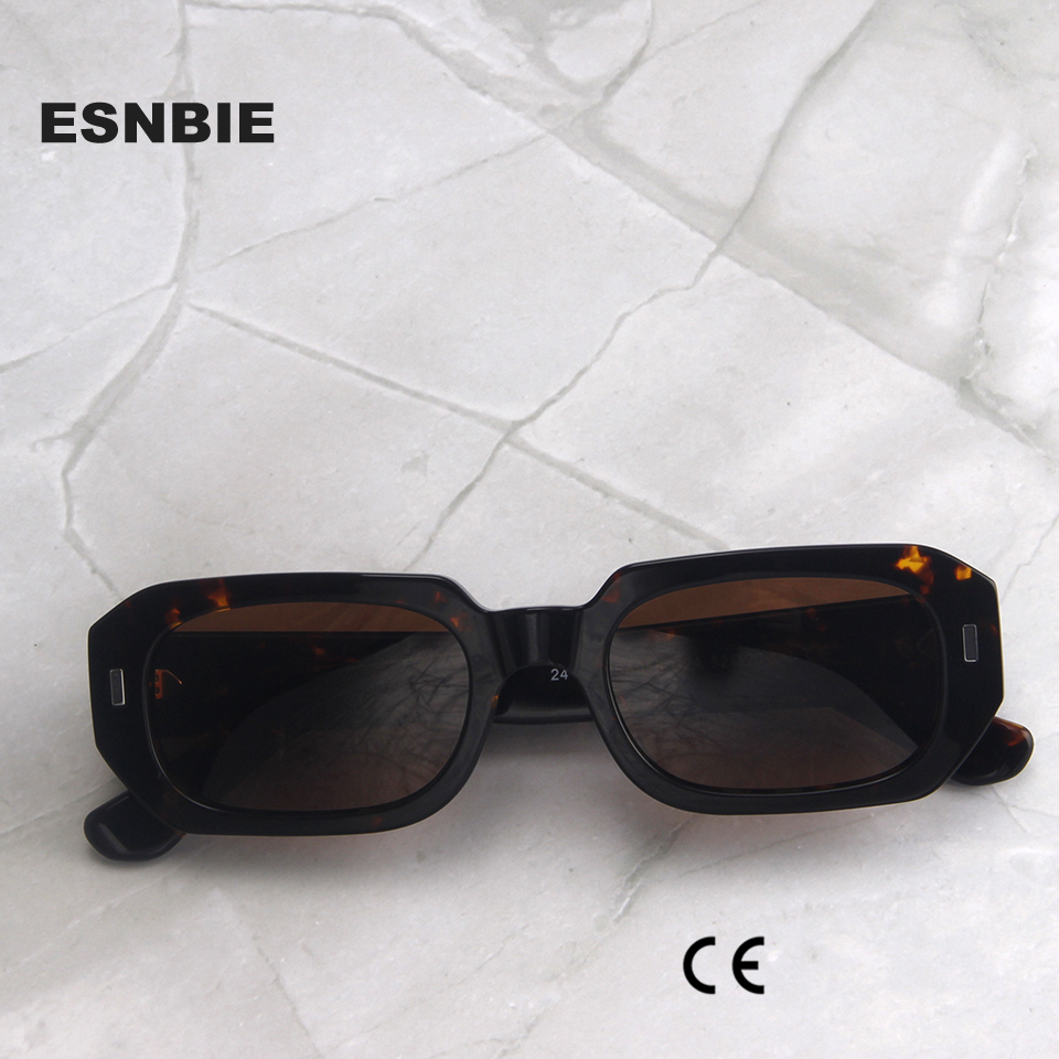 Designer Damen Rechteck Sonnenbrille Polarisiert Für Männer Acetat Rahmen Niet Sonnenbrille Männlich Trendy Quadratische Shades UV400