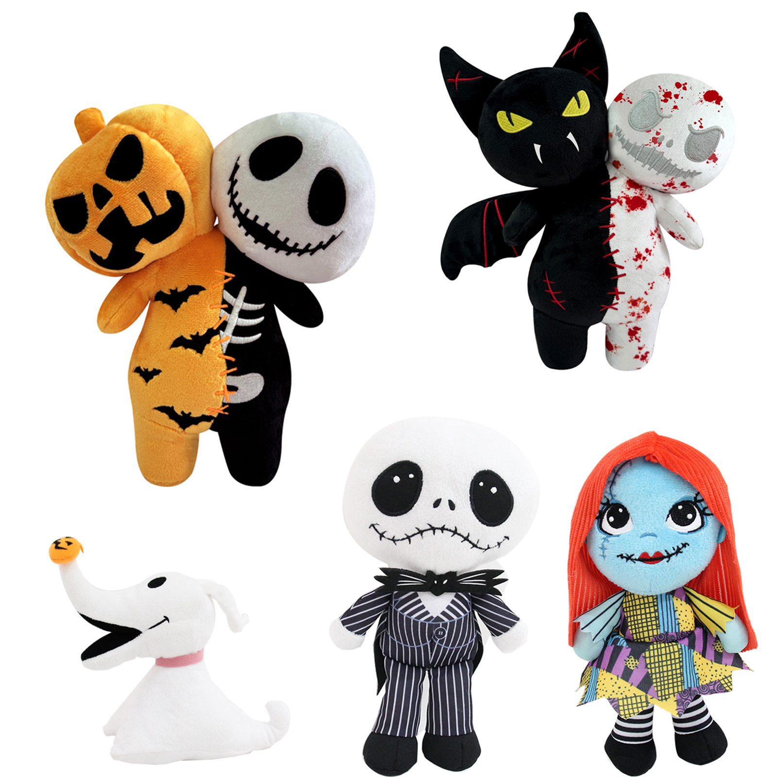 Boneka mainan anak-anak Anime kartun 25cm kerangka labu horor Natal boneka mewah komposit hadiah anak-anak