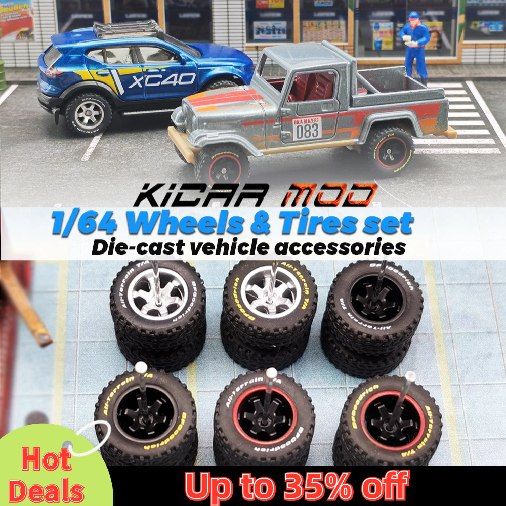 Pneumatici in gomma 1/64 14mm Lettera di fascia per pneumatici e ruote per auto pressofuse per 1:64 Per fuoristrada Dedicato ai camioncini, Berlina grande (1 set)