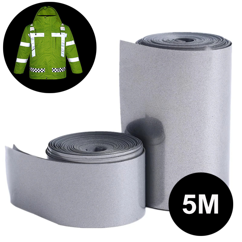 5M แถบสะท้อนแสงสติกเกอร์สะท้อนแสงความร้อนฟิล์ม DIY เสื้อผ้ากระเป๋าความร้อนเทปสะท้อนแสงงานฝีมือทําด้วยมือ