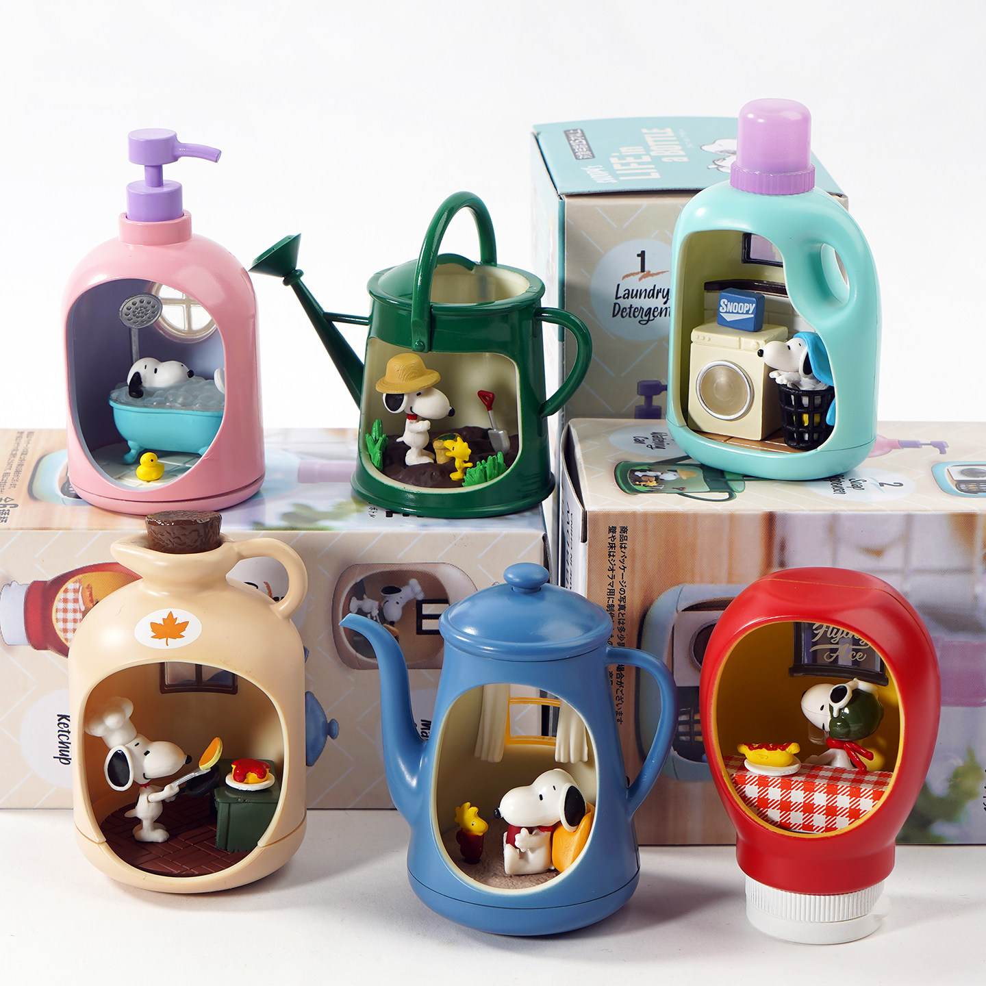 Коллекционная фигурка Re-Ment Life in A Bottle Снупи: Загадочная коробка-сюрприз (Blind Box) — игрушка, модель, аниме-фигурка, украшение