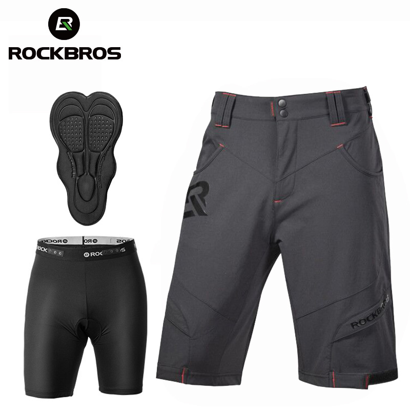 Велосипедные шорты ROCKBROS мужские, короткие штаны для спорта на открытом воздухе, нижнее белье с подкладкой для горных и дорожных велосипедов, на лето