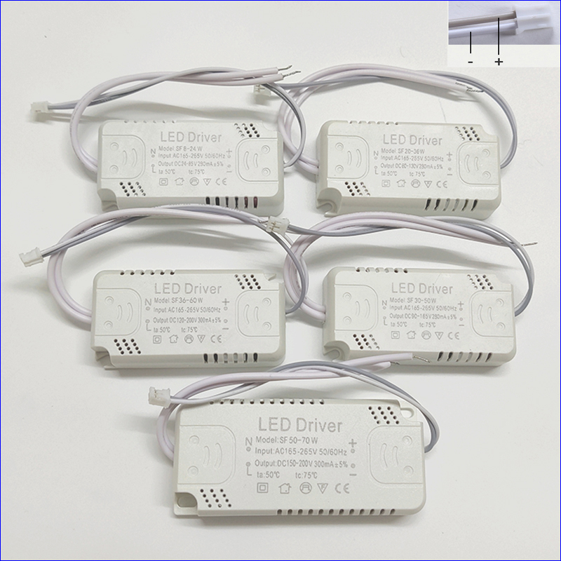 Adaptor Driver LED untuk Lampu LED AC165-265V Transformator Non-Isolasi untuk Penggantian Lampu Langit-langit LED 8-24W 30-50W 60-80W