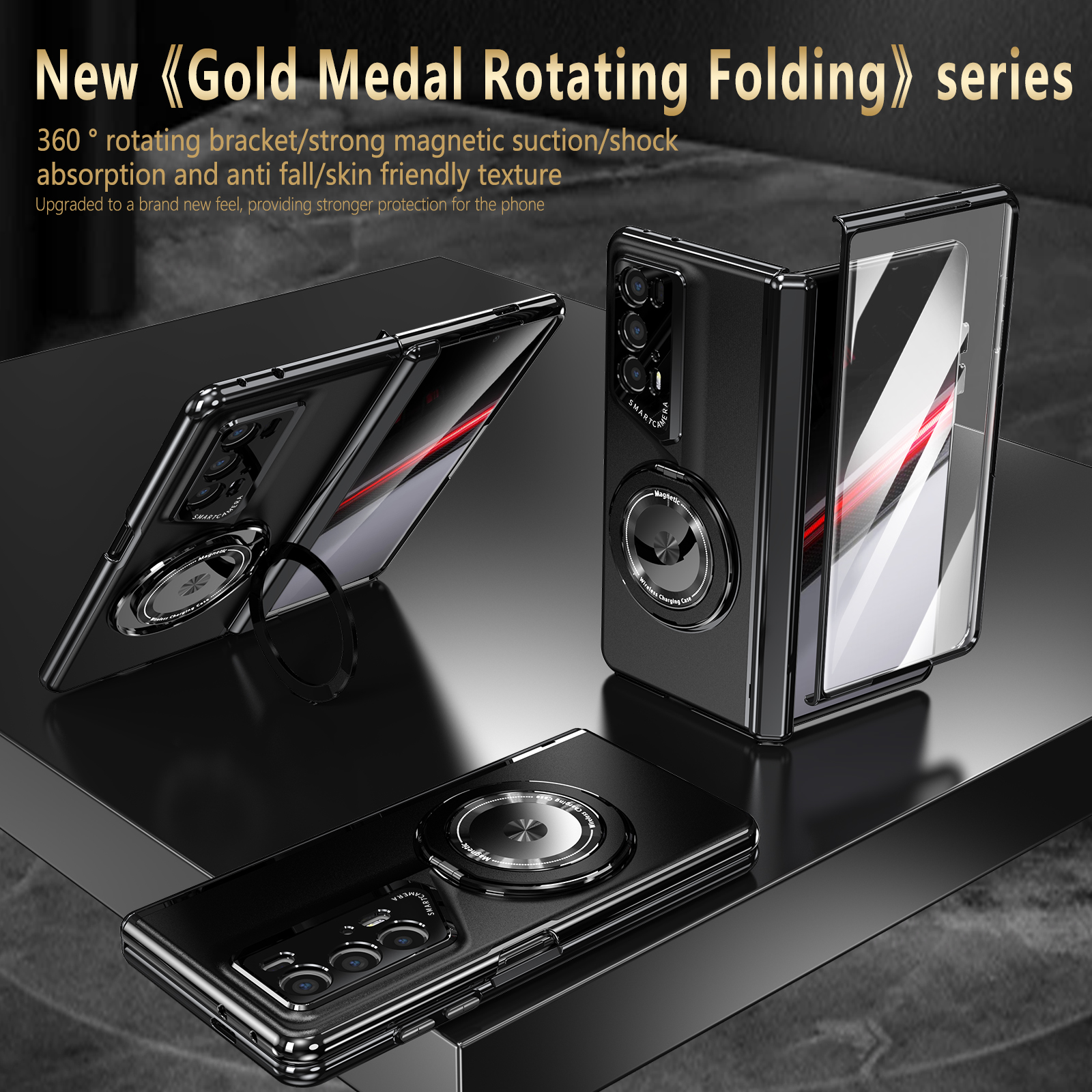For Honor Magic V2 Case Luxury Aluminum Alloy Plate 360° Rotating Bracket For Honor Magic V2 Shockproof Bumper Funda
