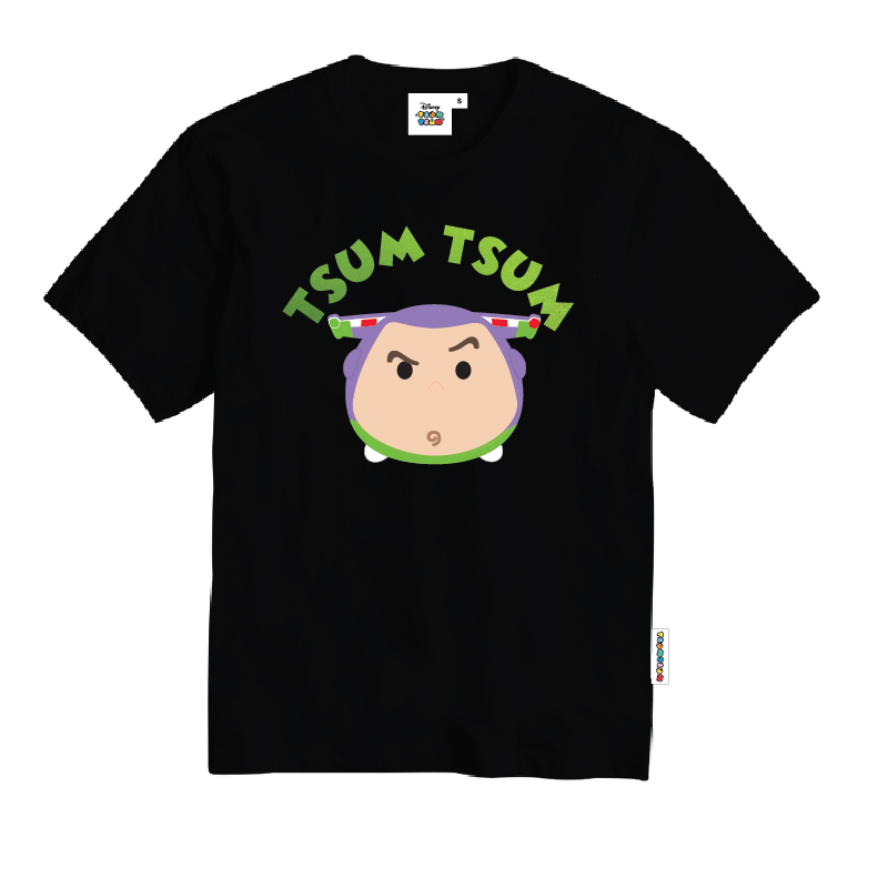 Kaus lengan pendek Disney Tsum Tsum (Buzz Lightyear), kaus kerah bulat lengan pendek untuk anak