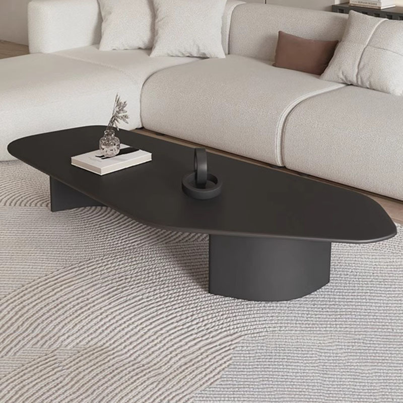 Moderner Design-Couchtisch, schwarz, niedrig, unregelmäßig, niedrig, Marmor, nordischer Beistelltisch, Hotel-Appartement, Mesa, Hilfsmöbel für Zuhause