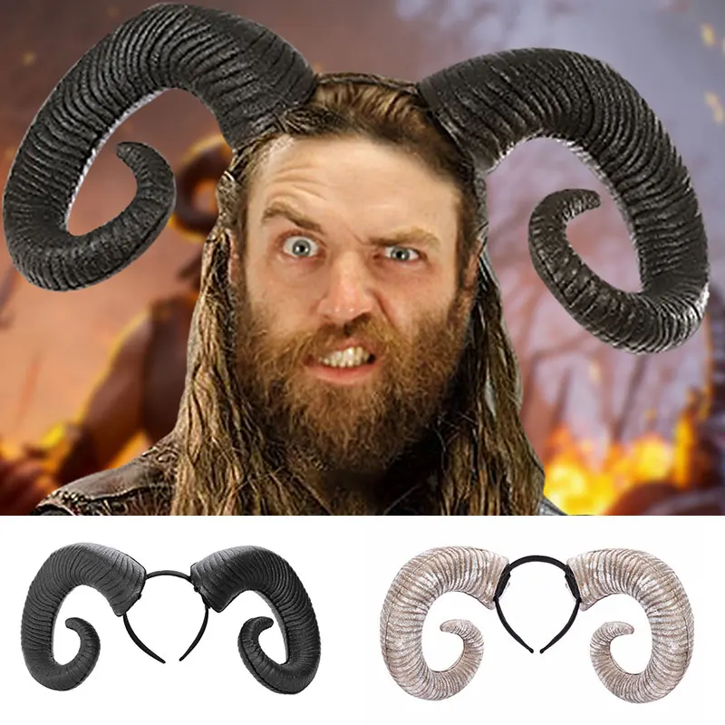 Tiara de chifre de ovelha feita à mão, acessório de cabelo, demônio, mal, gótico, lolita, cosplay, halloween, adereço, anime, chifre de ovelha