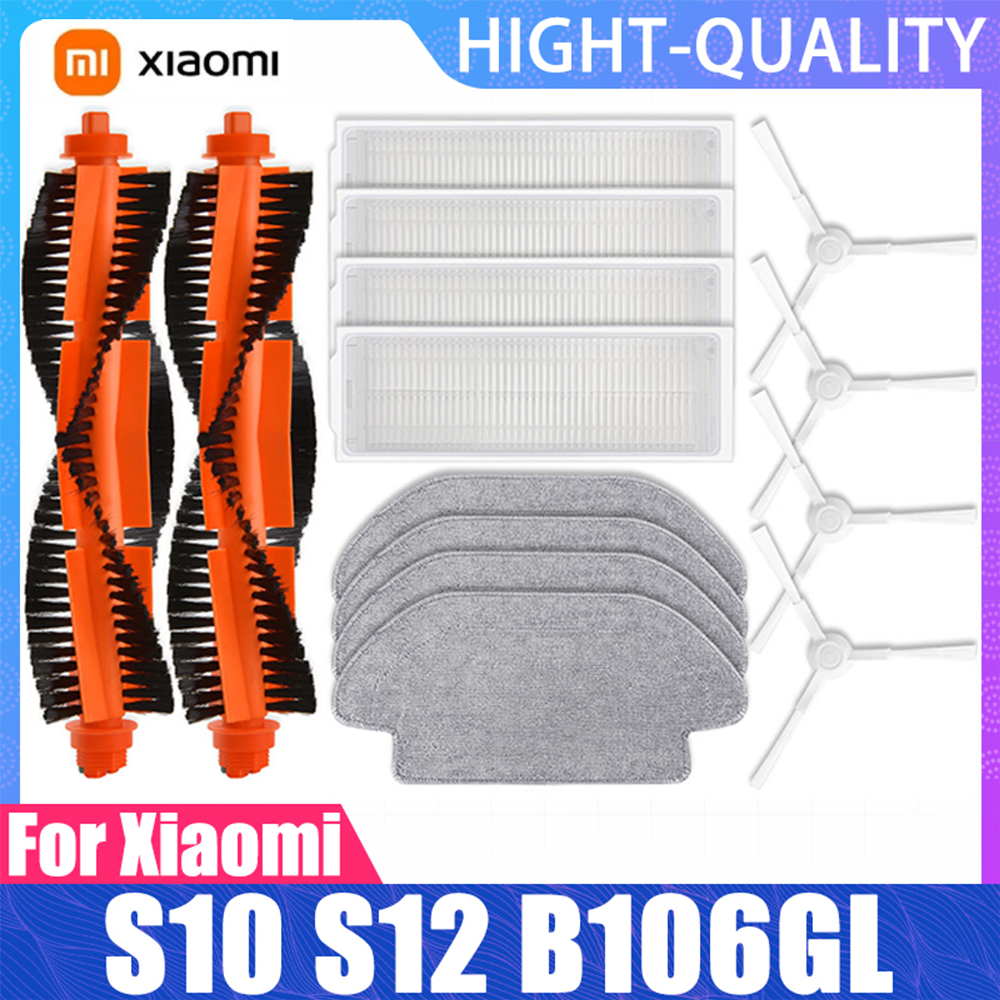 Compatible con Xiaomi Robot aspirador S10 S12 B106GL / Mop 2S XMSTJQR2S, repuesto de cepillo lateral principal, filtro, piezas de tela, accesorios