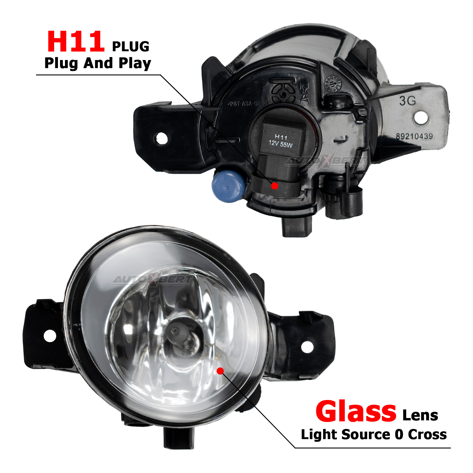 คู่กระจกกันชนหน้าไฟตัดหมอกไฟหน้าตัดหมอกฮาโลเจนสำหรับ Nissan X-Trail Rogue Versa Qashqai Altima Primera Maxima SUNNY
