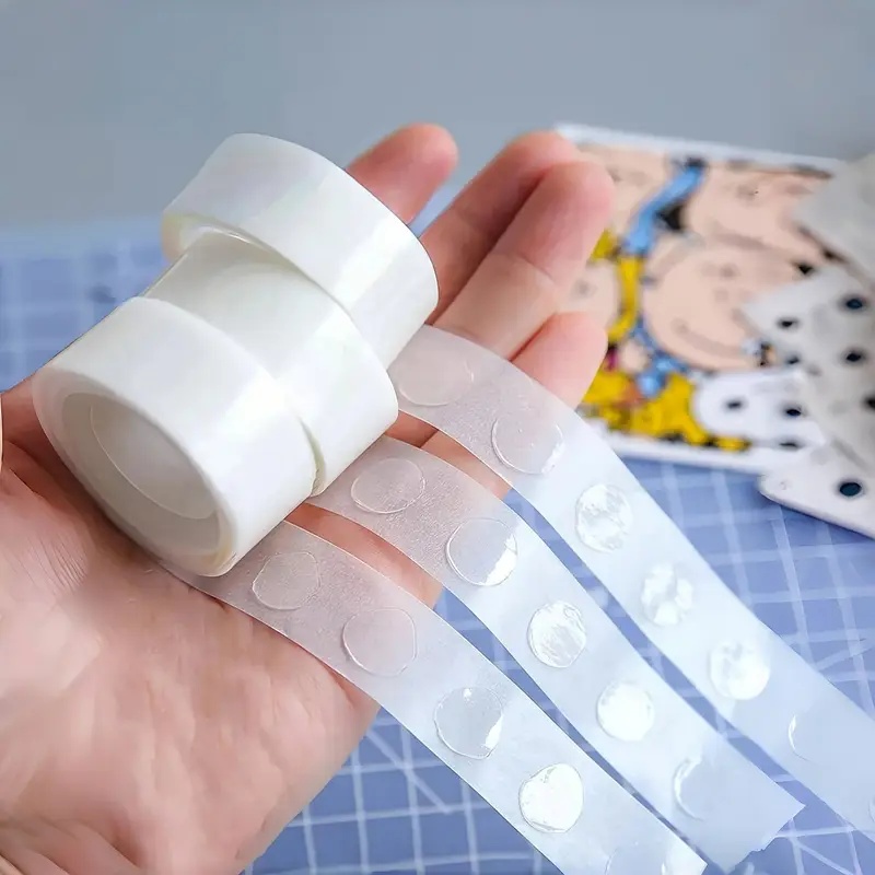 100 uds/rollo de puntos de doble cara para globos, pegatinas transparentes extraíbles para decoración de fiesta de cumpleaños, boda y Navidad