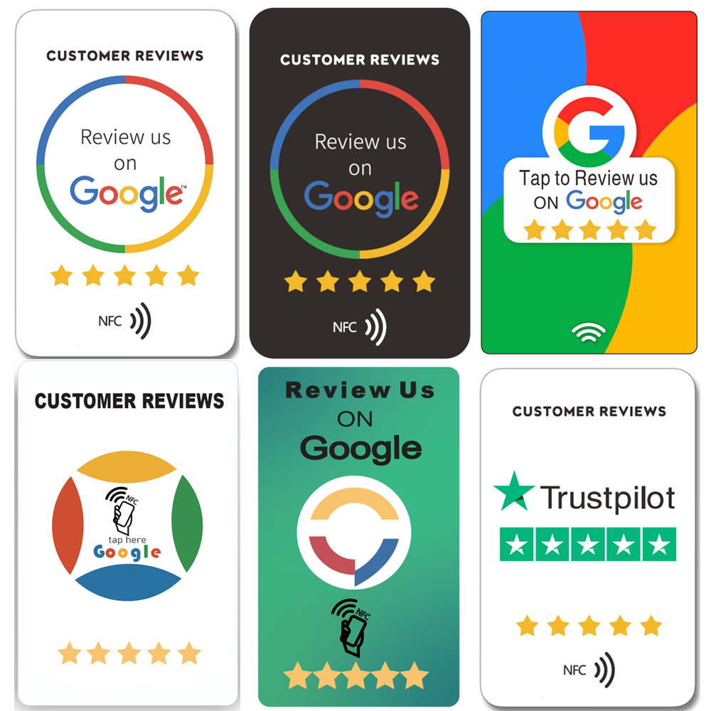 Cartes d'évaluation NFC Tap Carte d'avis clients Google Augmentez vos notes de 5 étoiles Avis pour votre entreprise