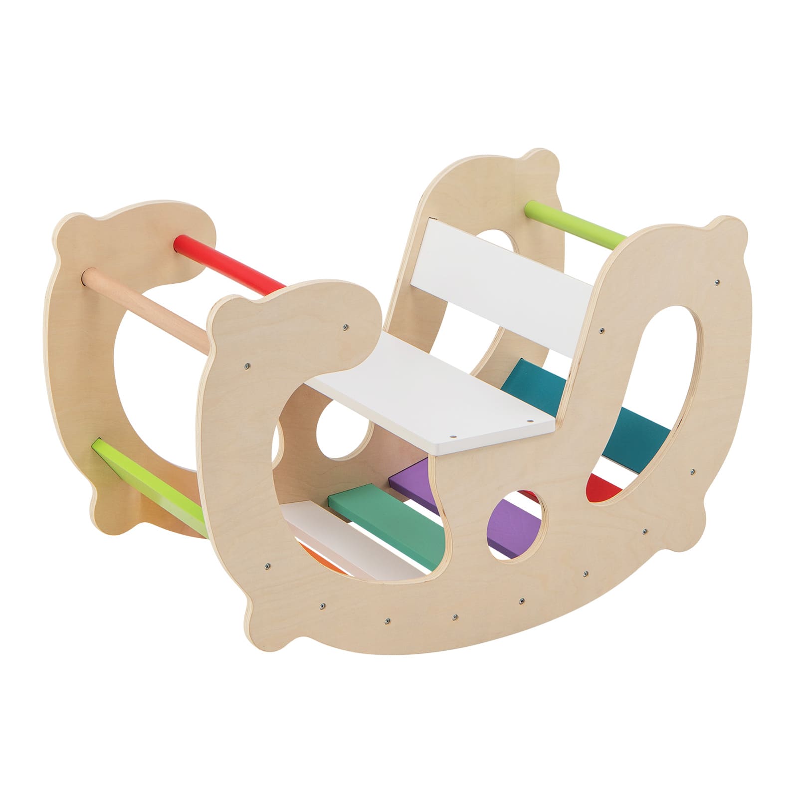 Ergomaster Kids 2-In-1 Hobbelpaard Boog Montessori Klimspeelgoed Met Rocker