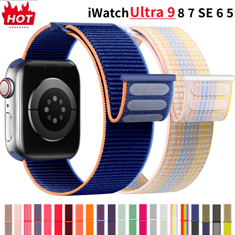 Correa de nailon para Apple Watch Band 49mm 45mm 44mm 42mm 41mm 40mm 38mm pulsera inteligente para IWatch Ultra 8/7/6/SE/5/4/3
